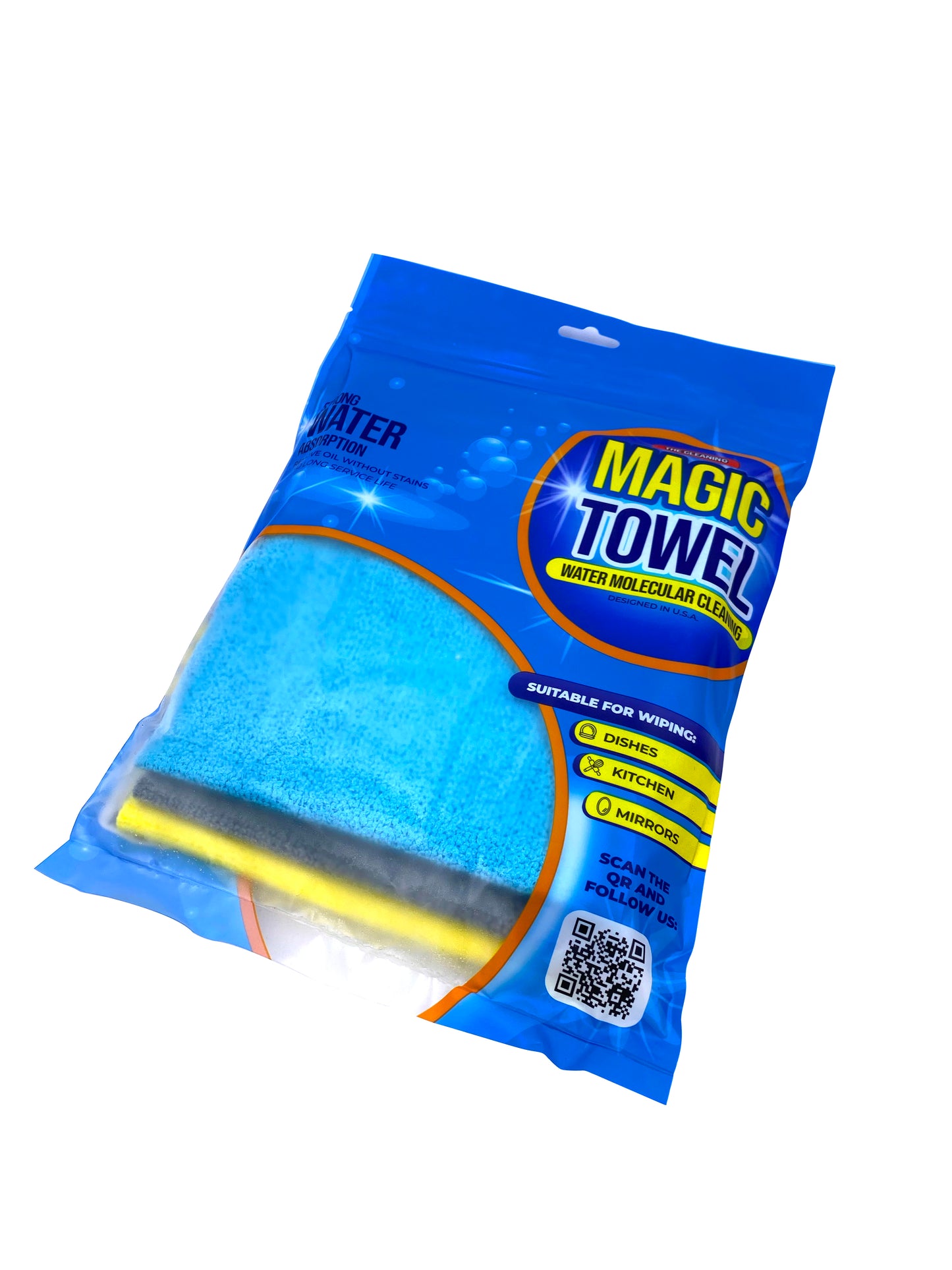Magic Towel Cloth  - Gray, Yellow, Blue - Regular - 3 Pack