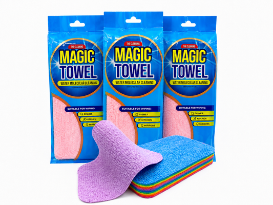 Magic Towel Sponge - Multicolor - Regular - 3 Pack