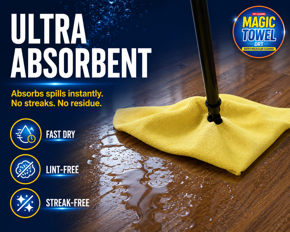 Floor Cleaning Mop Cloth 2-Pack PVA Microfiber 27.6x19.7in Center Hole Magic Tow