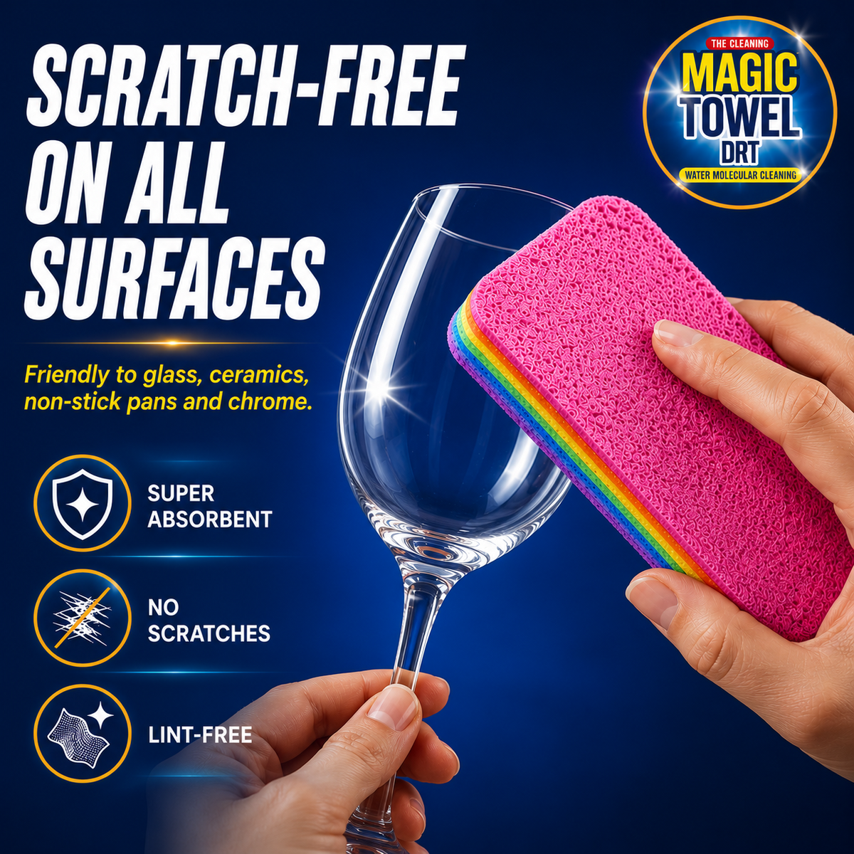 12-Layer Peelable Sponge 3Pack Always Fresh Ultra Absorbent Kitchen Scratch-Free