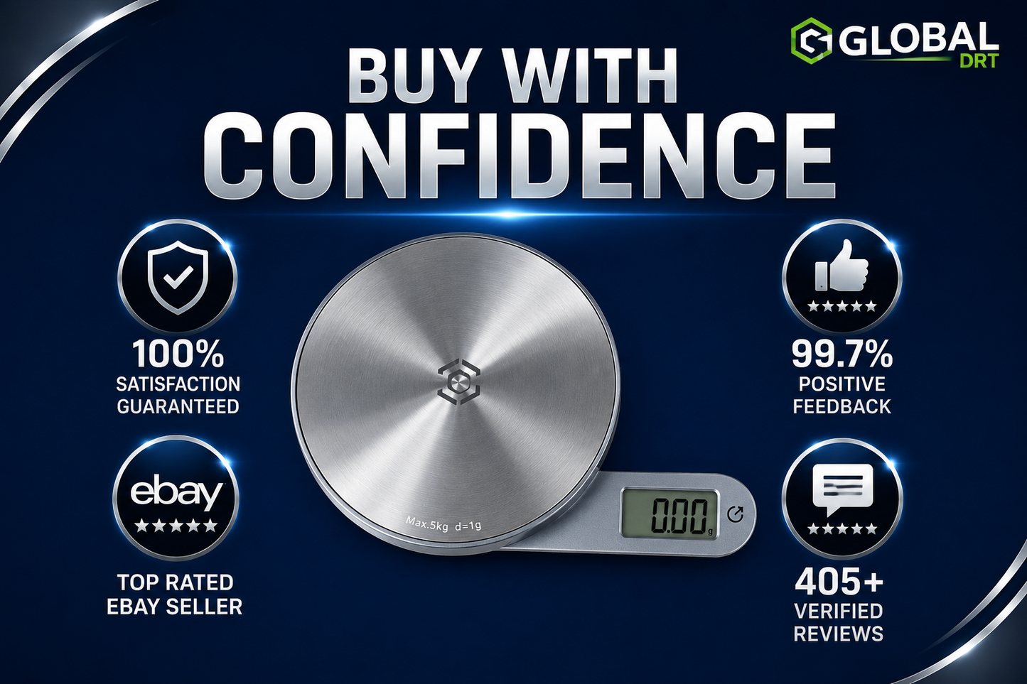 Digital Kitchen Scale 11lb 5kg Dynamo No Battery Needed Stainless Steel Global