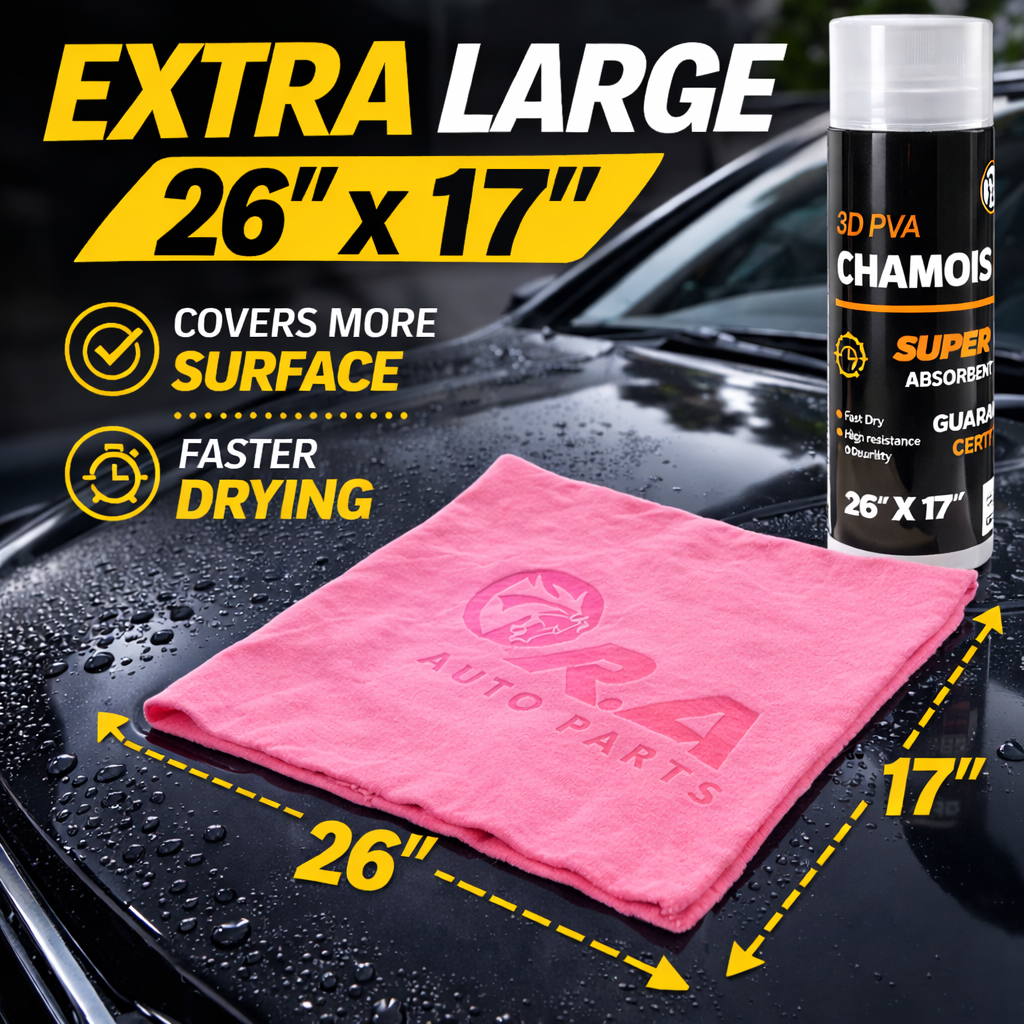 Pink Shammy Car Drying Towel 26x17 PVA Super Absorbent Synthetic Chamois R.A. 1-