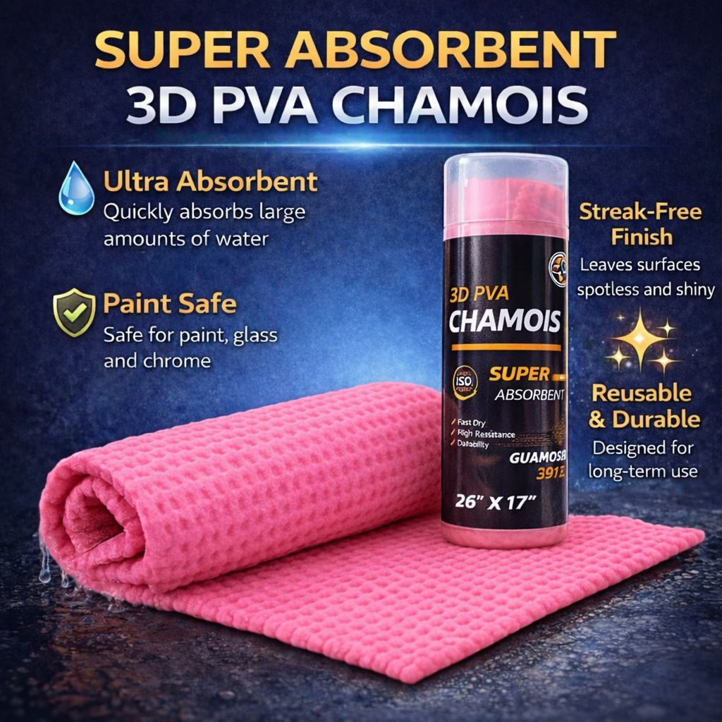 Pink Shammy Car Drying Towel 26x17 PVA Super Absorbent Synthetic Chamois R.A. 1-