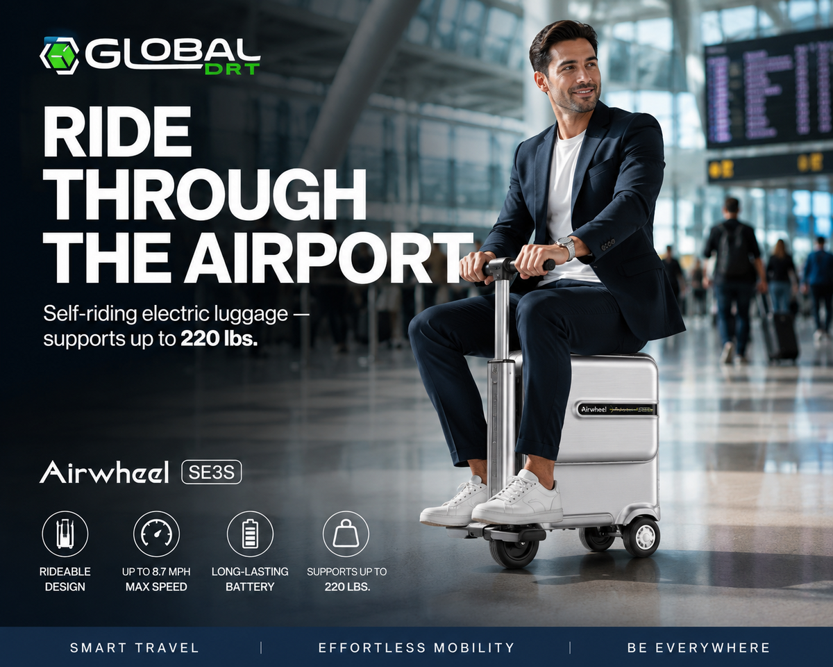 Airwheel SE3S Smart Luggage + Global DRT Backpack + FREE Luggage Scale TSA USB