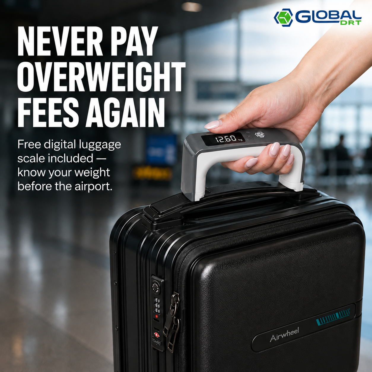 Airwheel SE3S Smart Luggage + Global DRT Backpack + FREE Luggage Scale TSA USB
