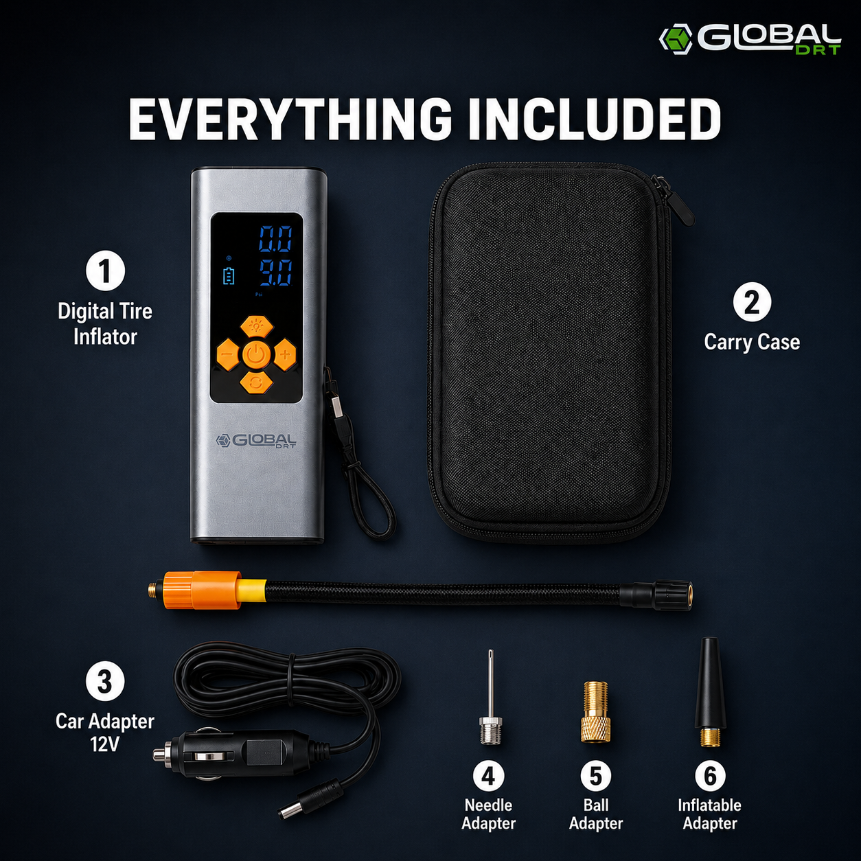Portable Digital Tire Inflator 150 PSI Cordless Rechargeable Compressor Car Bike