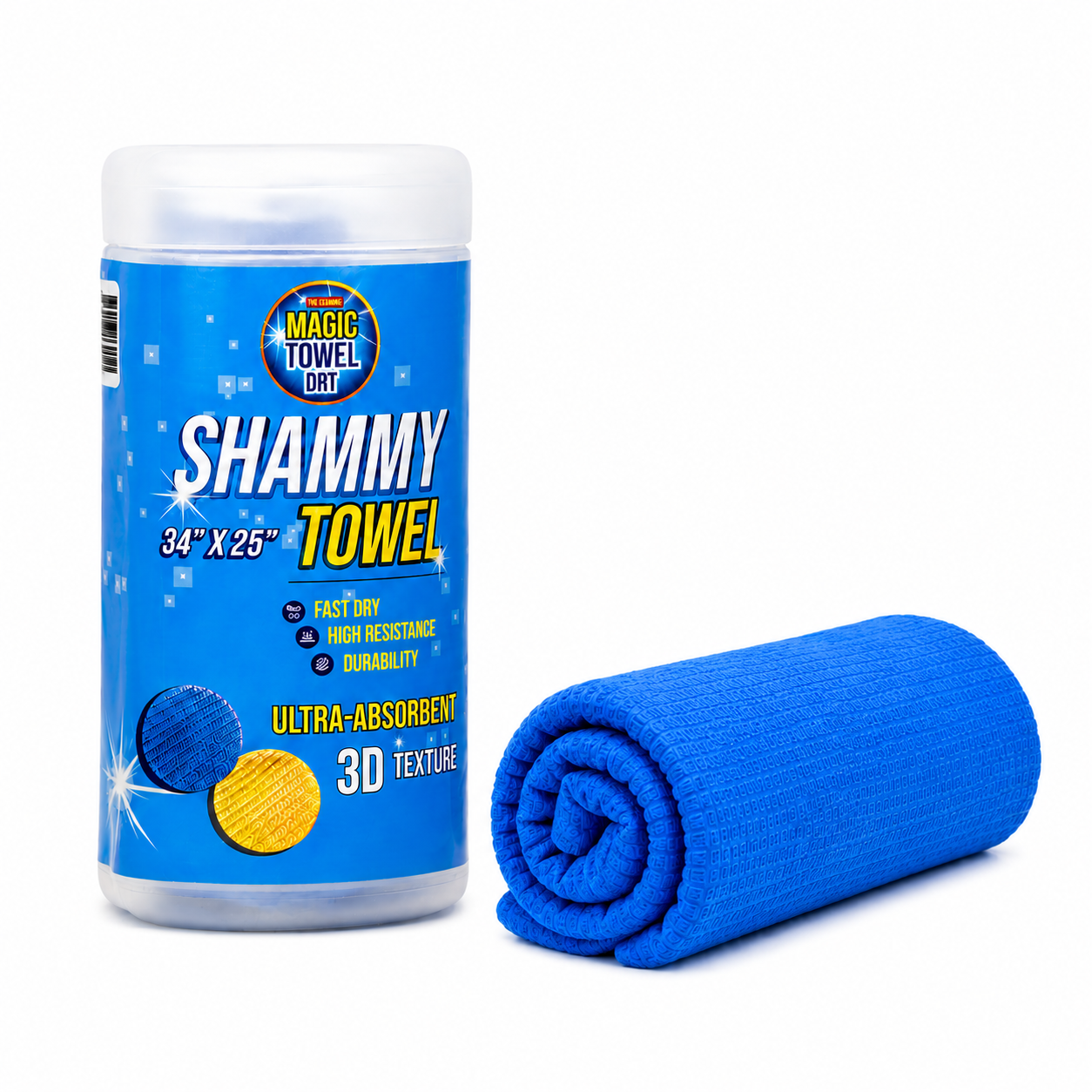 Blue Shammy Chamois Car Drying Towel 34x25 XL PVA Super Absorbent Magic Towel