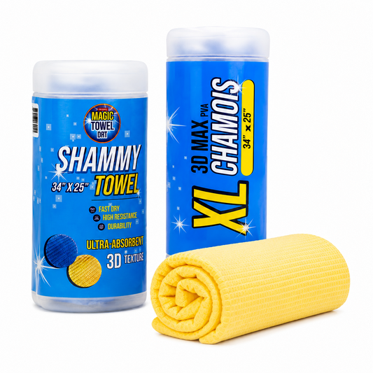 Yellow Shammy Chamois Car Drying Towel 34x25 XL PVA Super Absorbent Magic Towel