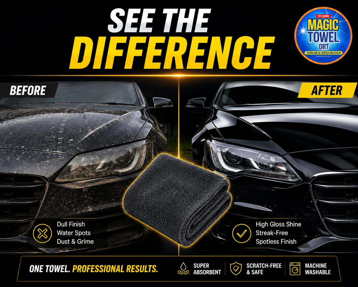 5-Pack Microfiber Car Detailing Towels 16x16 500 GSM Twisted Terry Scratch-Free