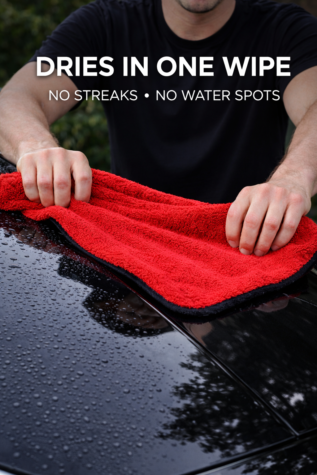 Microfiber Car Drying Towel 2-Pack 18x24in Gray Red Twisted Terry Ultra Absorben