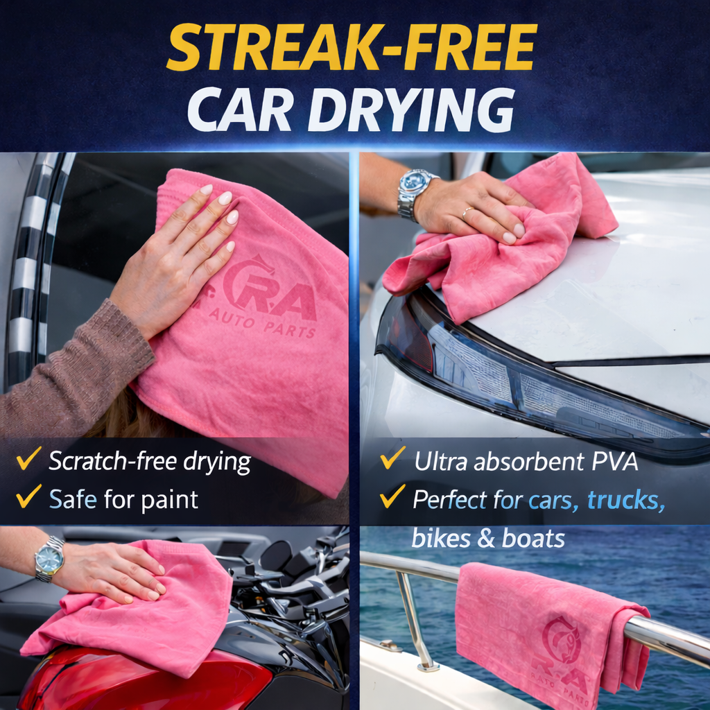 Shammy Car Drying Chamois 2-Pack 26x17in Ultra-Absorbent PVA Microfiber Towels