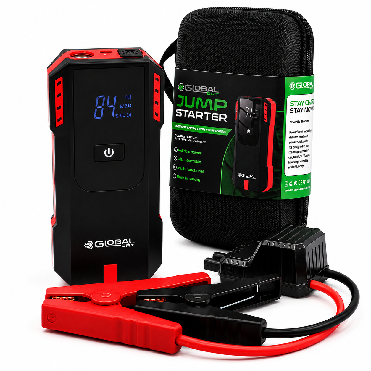 Portable Jump Starter 15000mAh 12V 1500A Battery Booster Power Bank USB-C Global