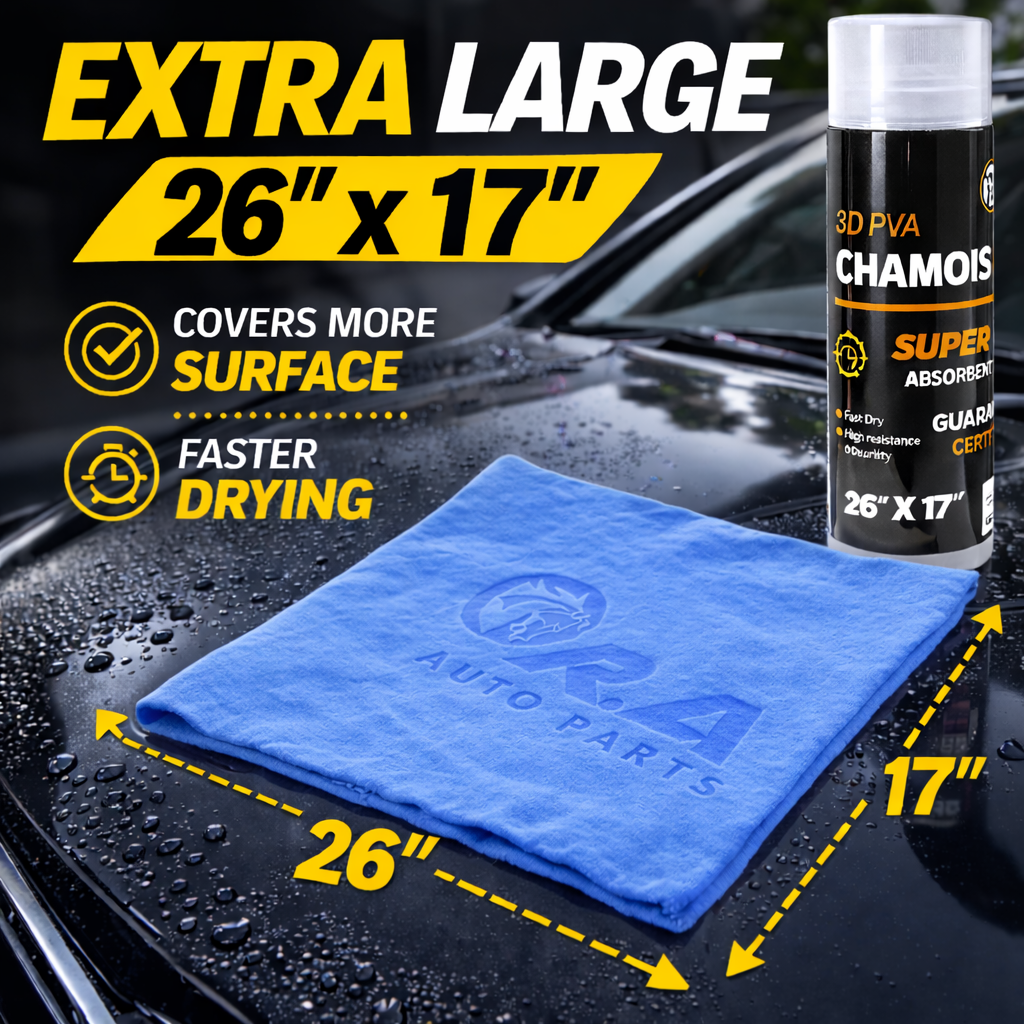 PVA Chamois Car Drying Towel 26x17in Blue XL Super Absorbent Synthetic Shammy RA