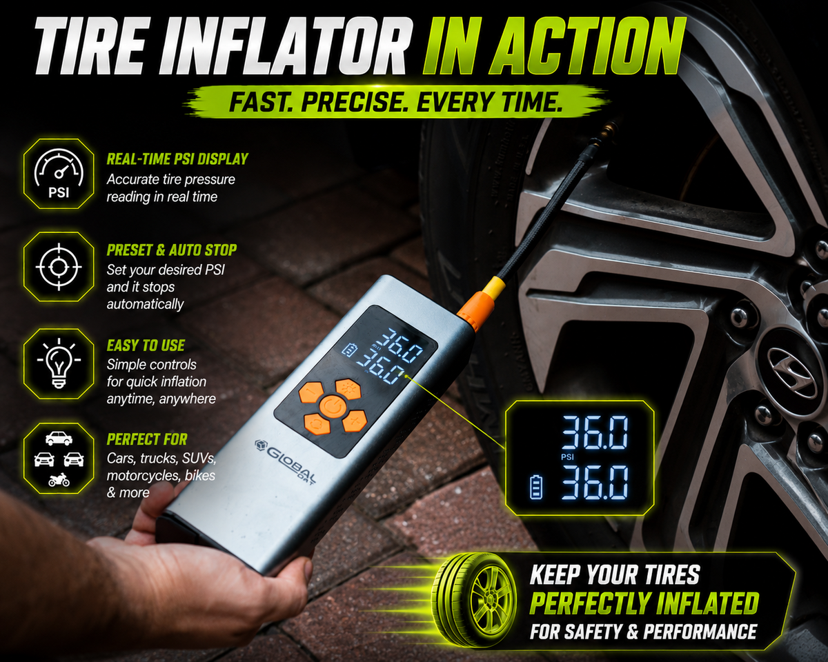2-in-1 Jump Starter + Tire Inflator Combo 150PSI Portable Air Pump Car Battery