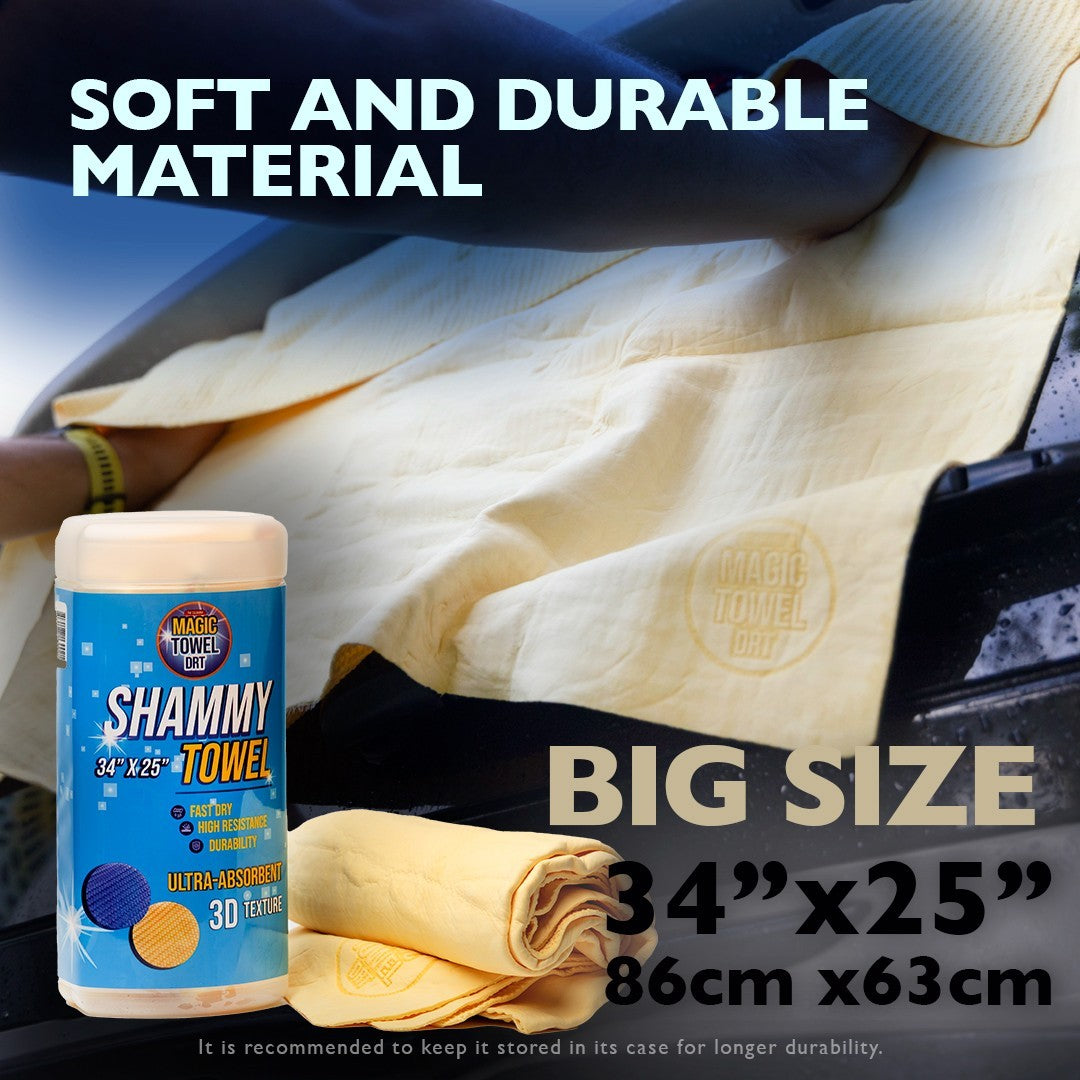 2 pack Shammy Chamois Car Drying Towel 34x25 XL PVA Super Absorbent Magic Towel